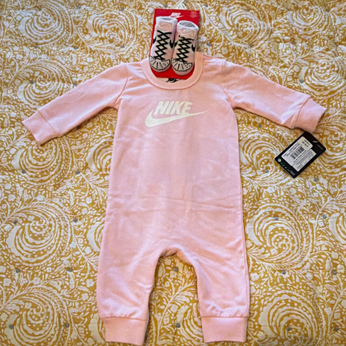 Nike pink 2pc babygrow - pink, &