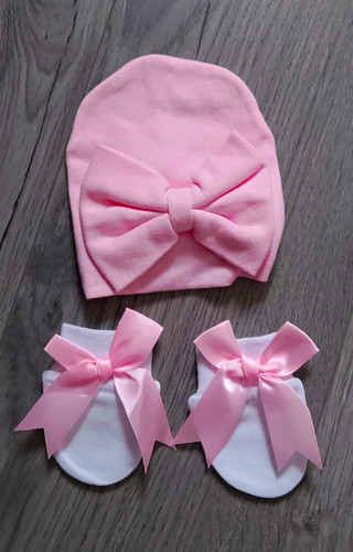 Pink white cotton jersey - 0-6, pink/white