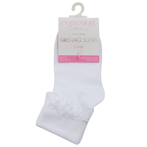 Girls ankle lace frill pack - frill,
